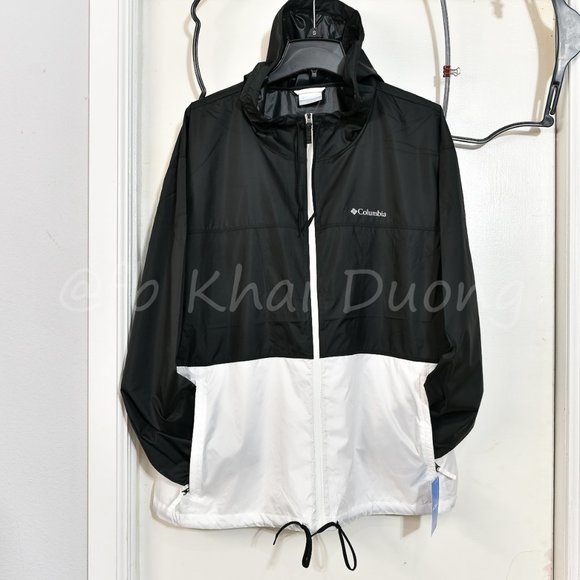 Columbia Women Windbreaker Jacket BLACK/WHITE - Picture 2 of 6